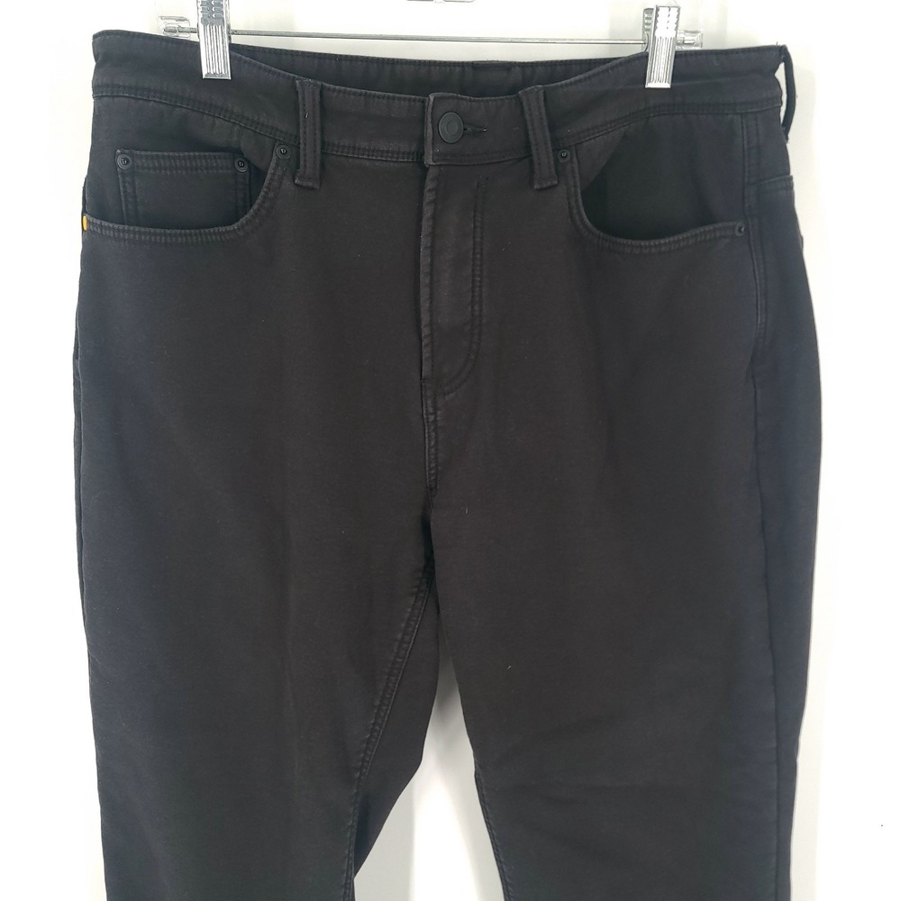CAT Caterpillar Jeans Mens 36 x 30 Black Fleece Lined Stretch Canvas Denim